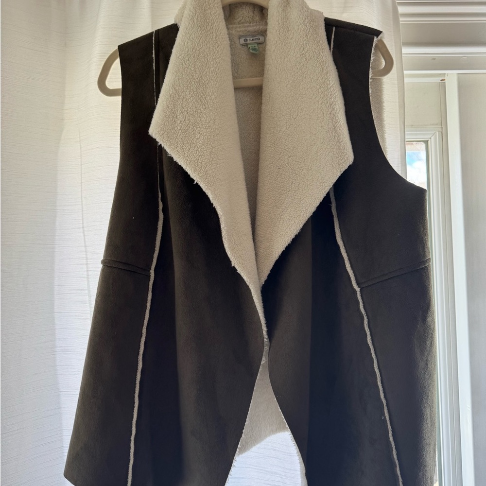 Women's Black and Cream Vest